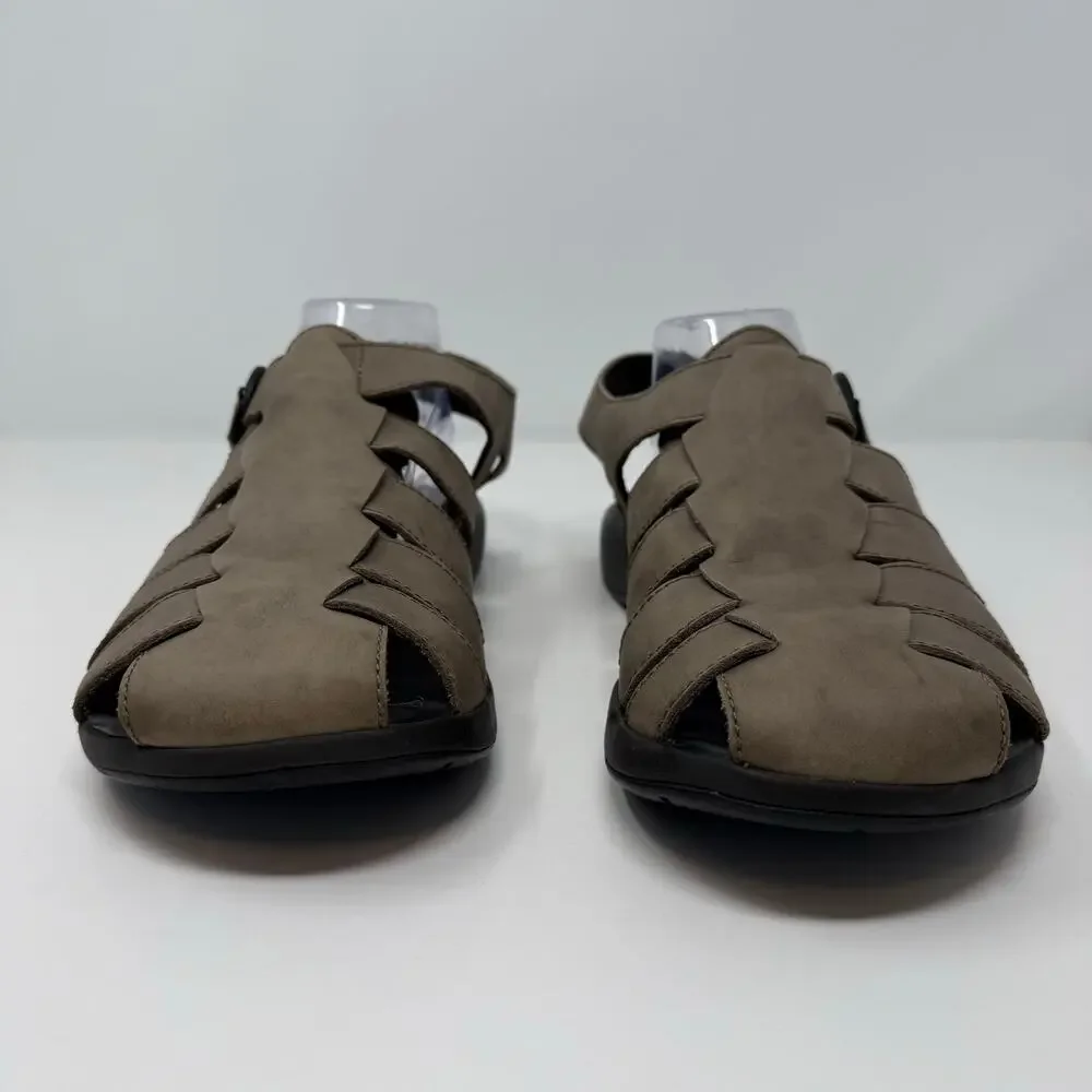 Chaco Fishermen's Sandals Men's 9  Brown Leather Casual Hippie Sandals